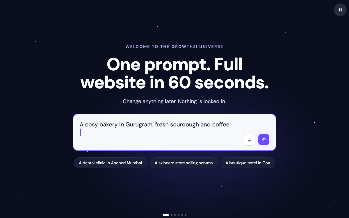 One prompt becomes a live website
