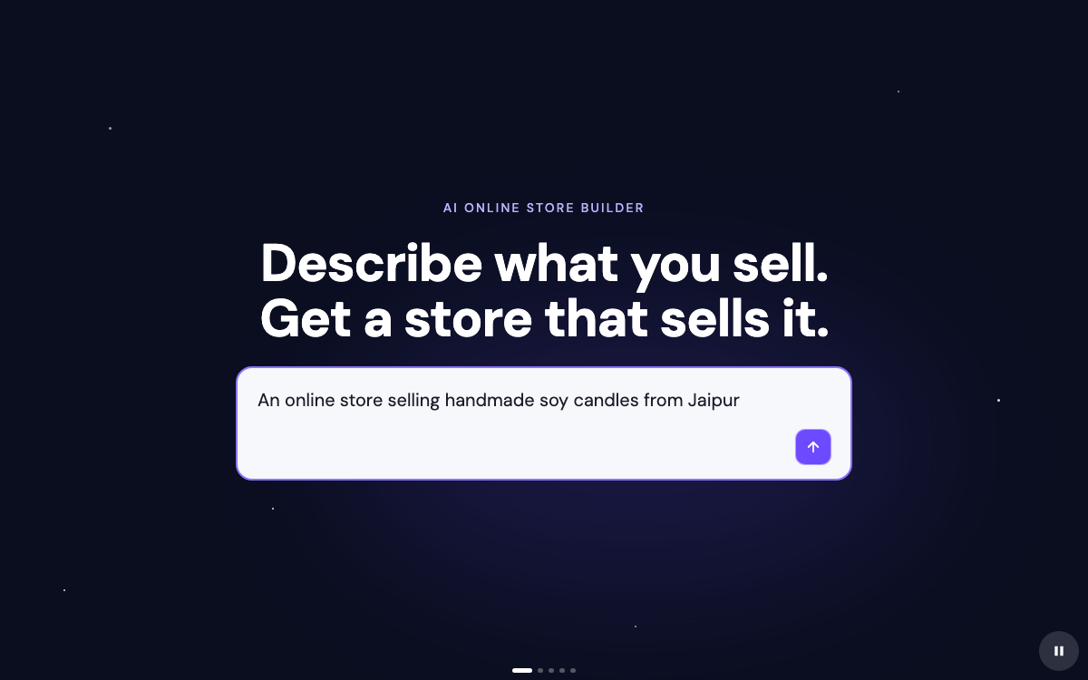 A working online store, from one description