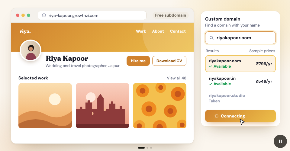 Connecting a custom domain