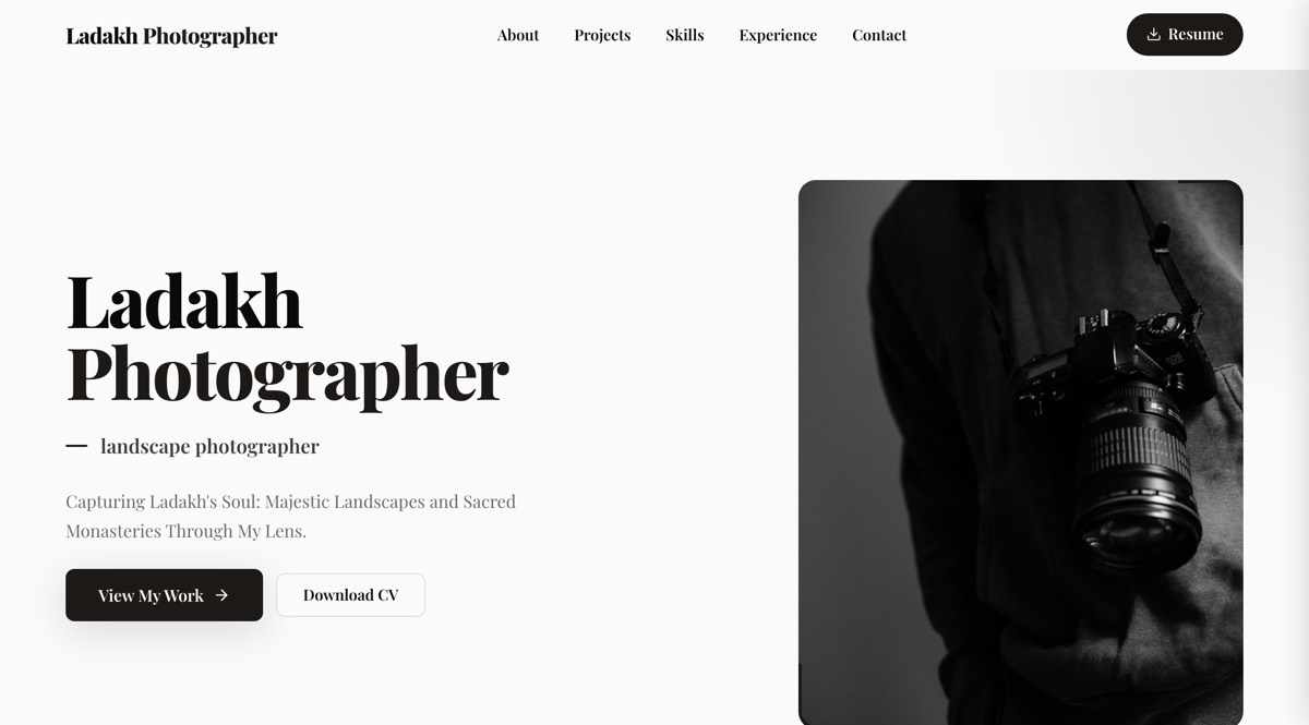 Ladakh Photographer website