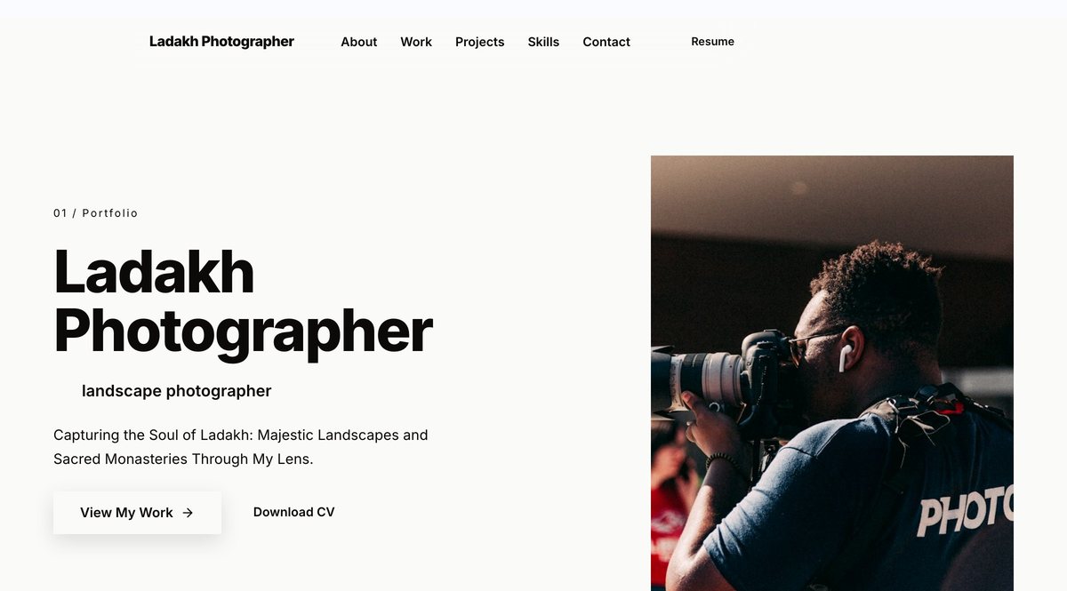 Ladakh Photographer website