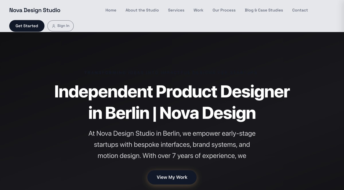 Nova Design Studio website