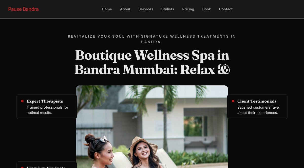 Pause Bandra website